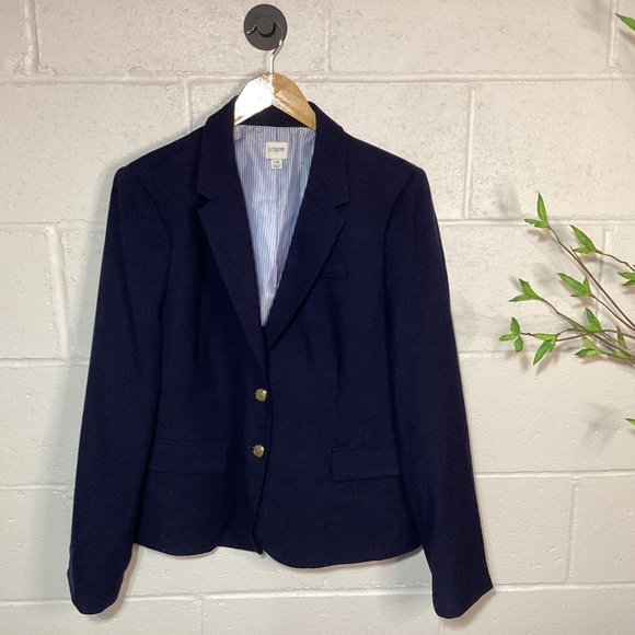 J Crew Navy Blazer | Gold Buttons | Silk Lined - Picture 1 of 3